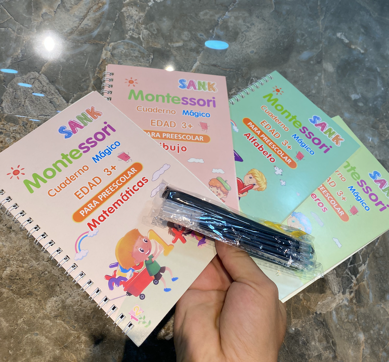 Kit de Libros de Caligrafía Montessori – Aprende a Escribir Jugando y Desarrolla la Motricidad de tus Pequeños 📚✨