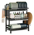 Escurridor de Platos de 3 Niveles con Bandejas de Drenaje y Porta Cubiertos – Organizador Multifuncional para Cocina