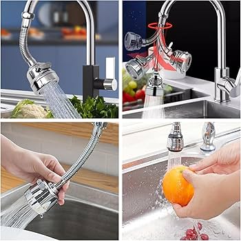 Grifo Extensor Flexible Giratorio 360° – Más Alcance, Ahorro de Agua y Limpieza Total en tu Cocina 🚰✨